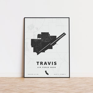 Impresión del mapa de la Base de la Fuerza Aérea de Travis