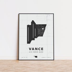 Vance Air Force Base map print