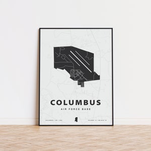 Columbus Air Force Base map print