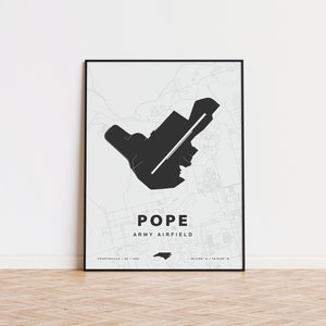 Pope Army Airfield map print