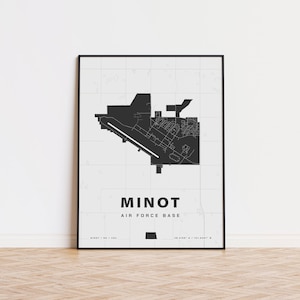 Minot Air Force Base map print