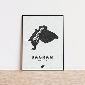 Impression de la carte de la base aérienne de Bagram