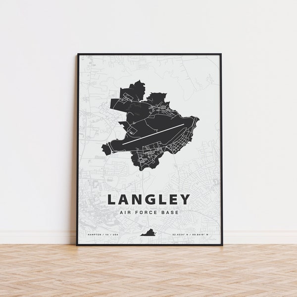 Langley Air Force Base map print