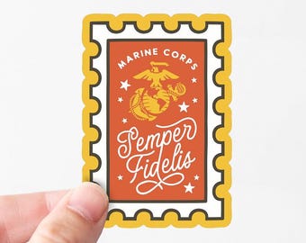Semper Fidelis Marine Corps Stamp Sticker | USMC Vinyl Sticker