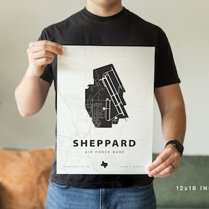 Sheppard Air Force Base Map Print - Etsy