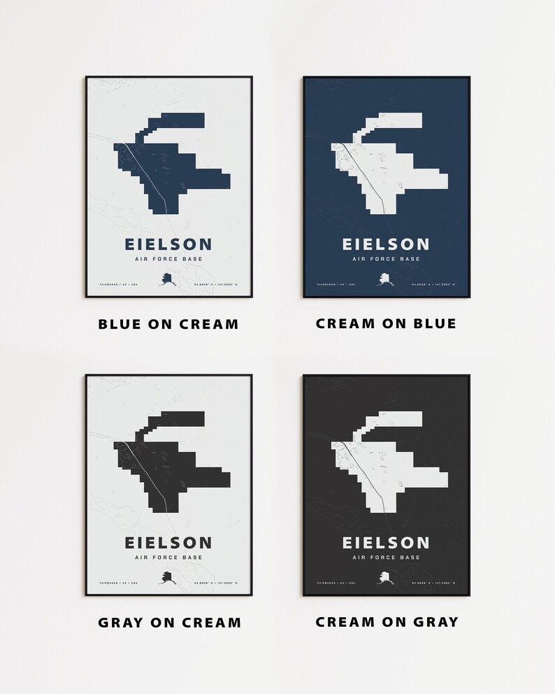 Eielson Air Force Base Map Print Etsy