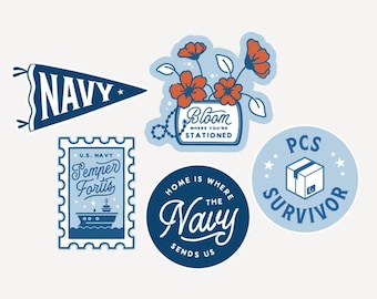 Navy Vinyl Sticker Pack