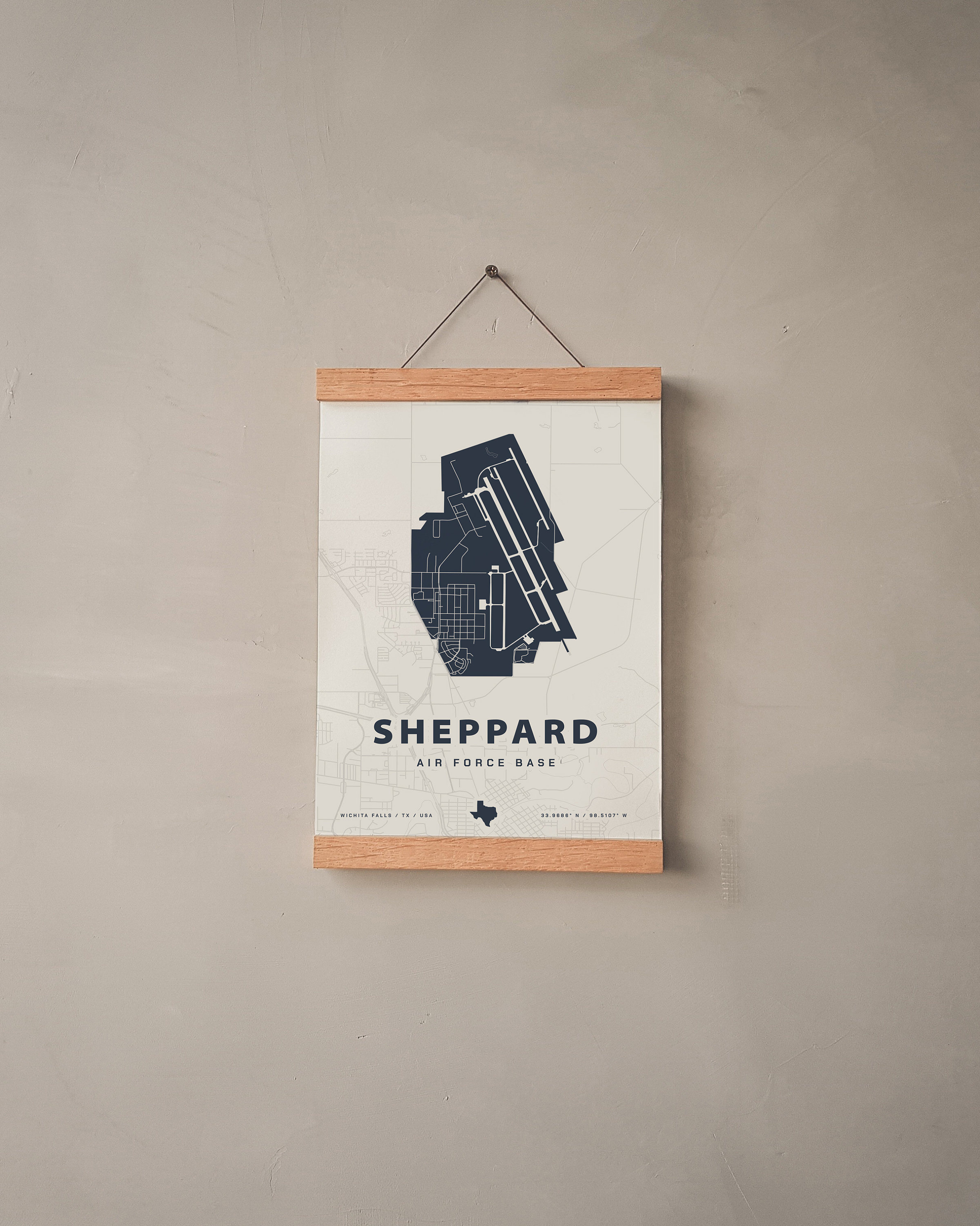 Sheppard Air Force Base Map Print - Etsy