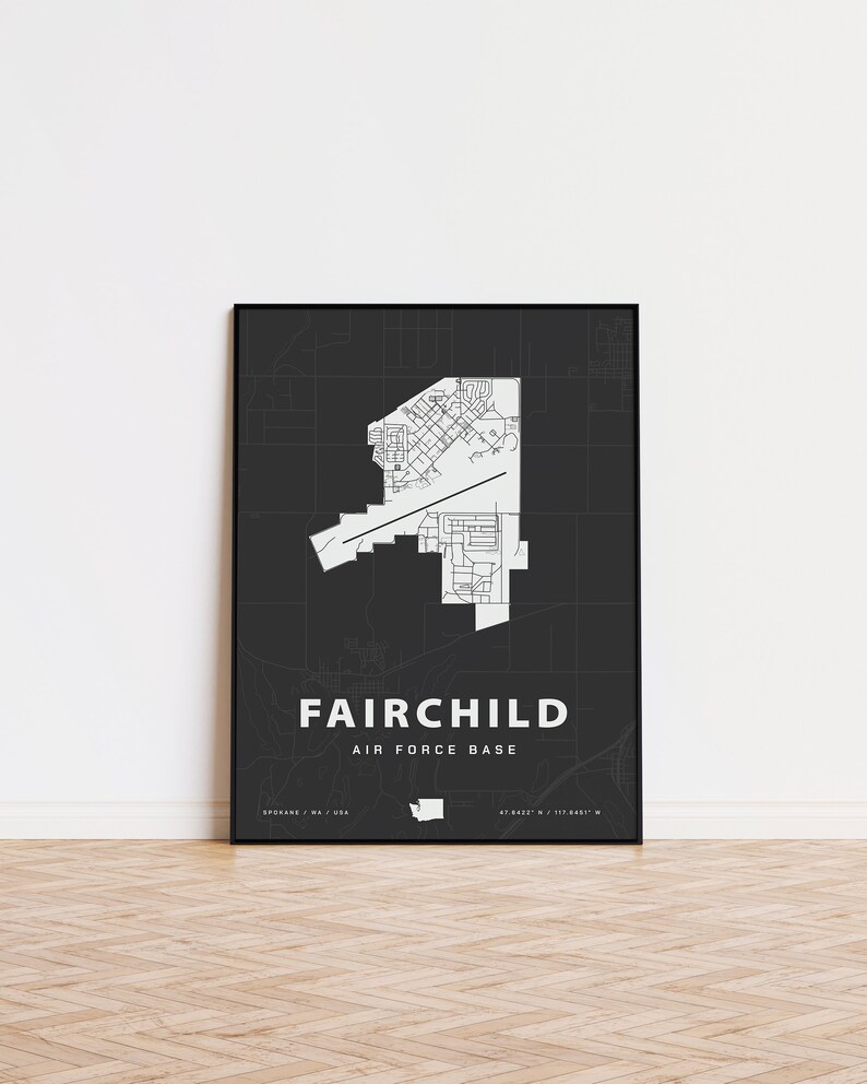 Fafb Map Fairchild Air Force Base Map Print - Etsy