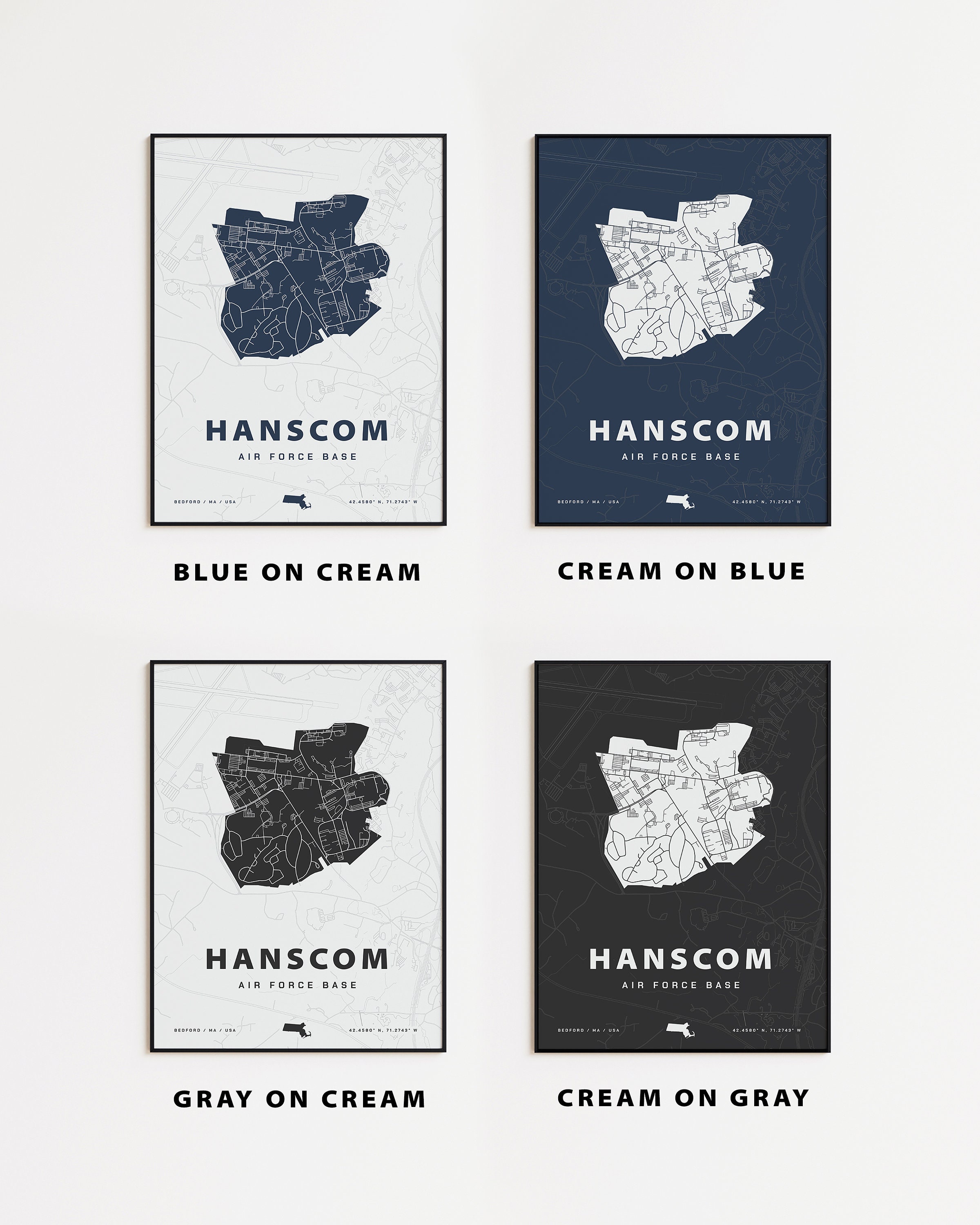 Hanscom Air Force Base Map Print - Etsy