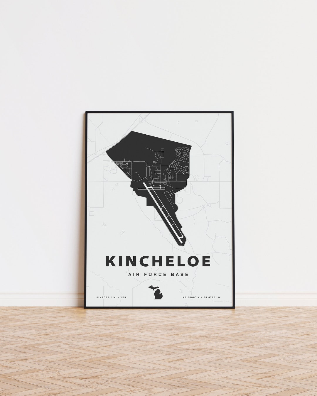 Kincheloe Air Force Base Map Print Etsy