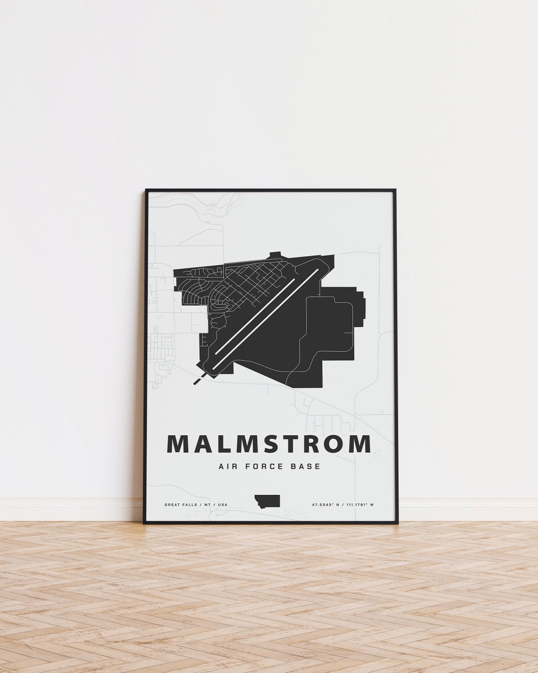 Malmstrom Air Force Base Map Print - Etsy