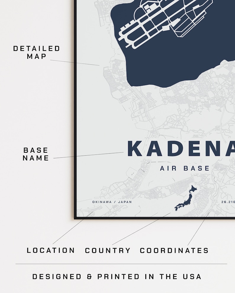 Kadena Air Base Map Print - Etsy