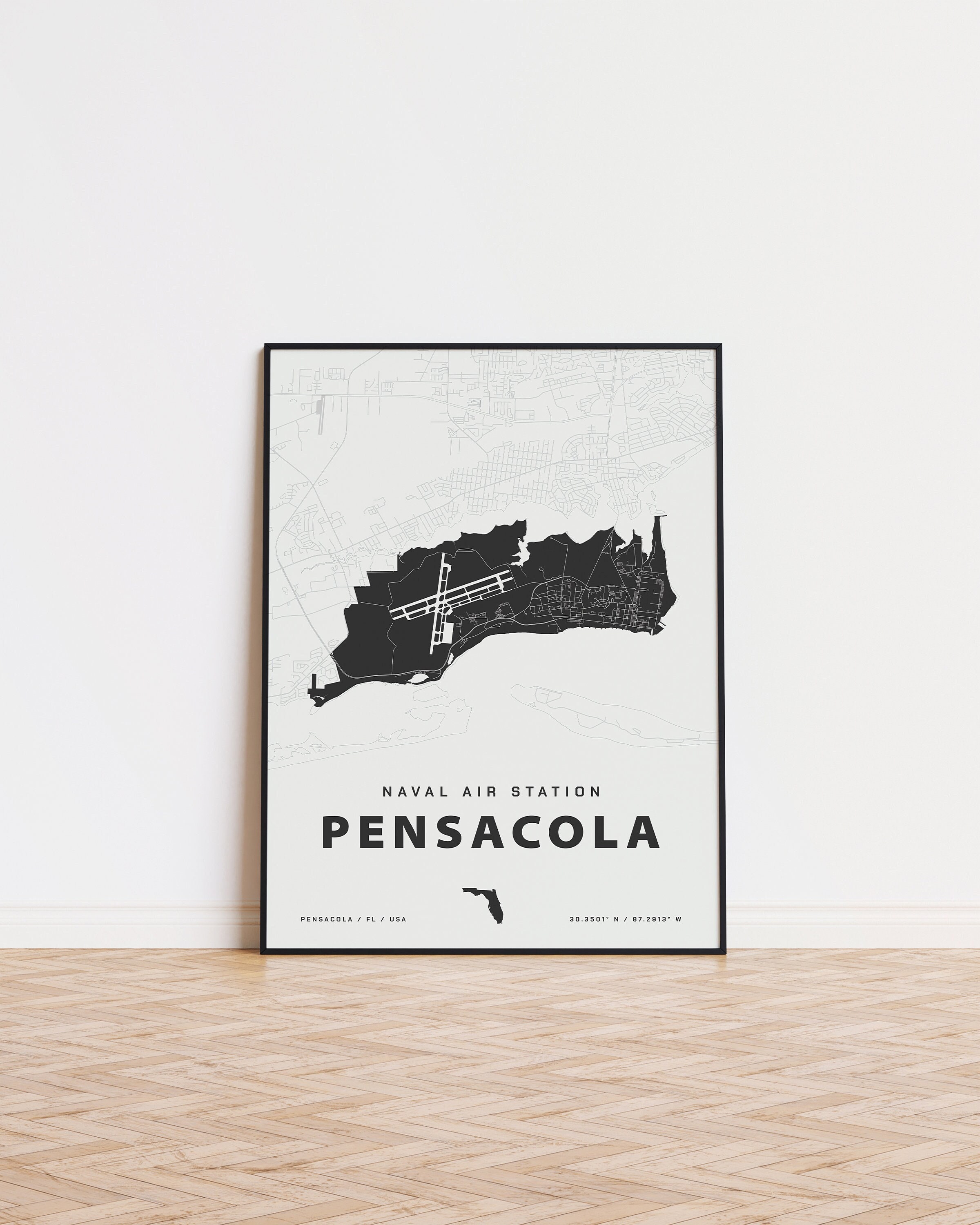 Naval Air Station Pensacola map print