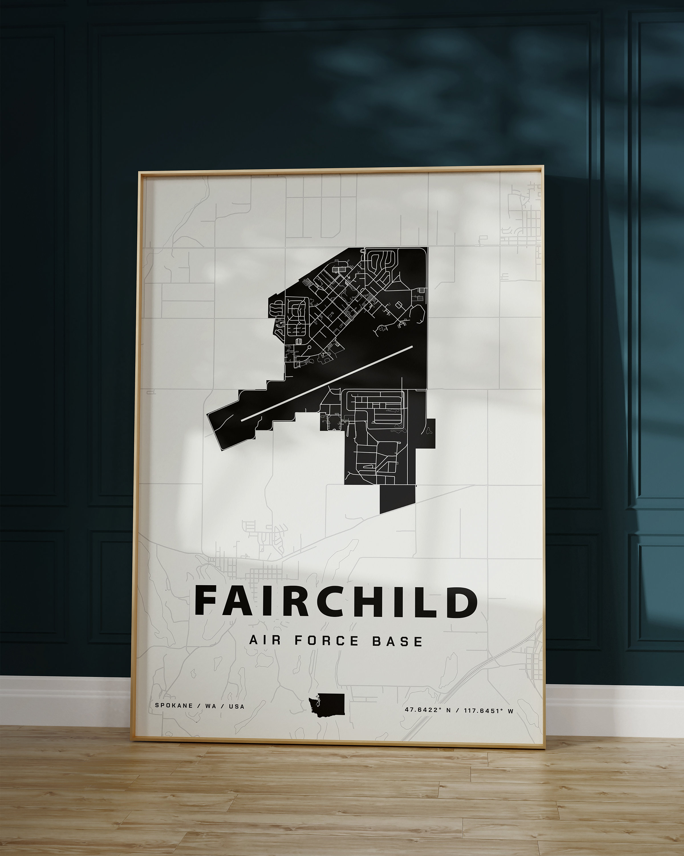 Fafb Map Fairchild Air Force Base Map Print - Etsy