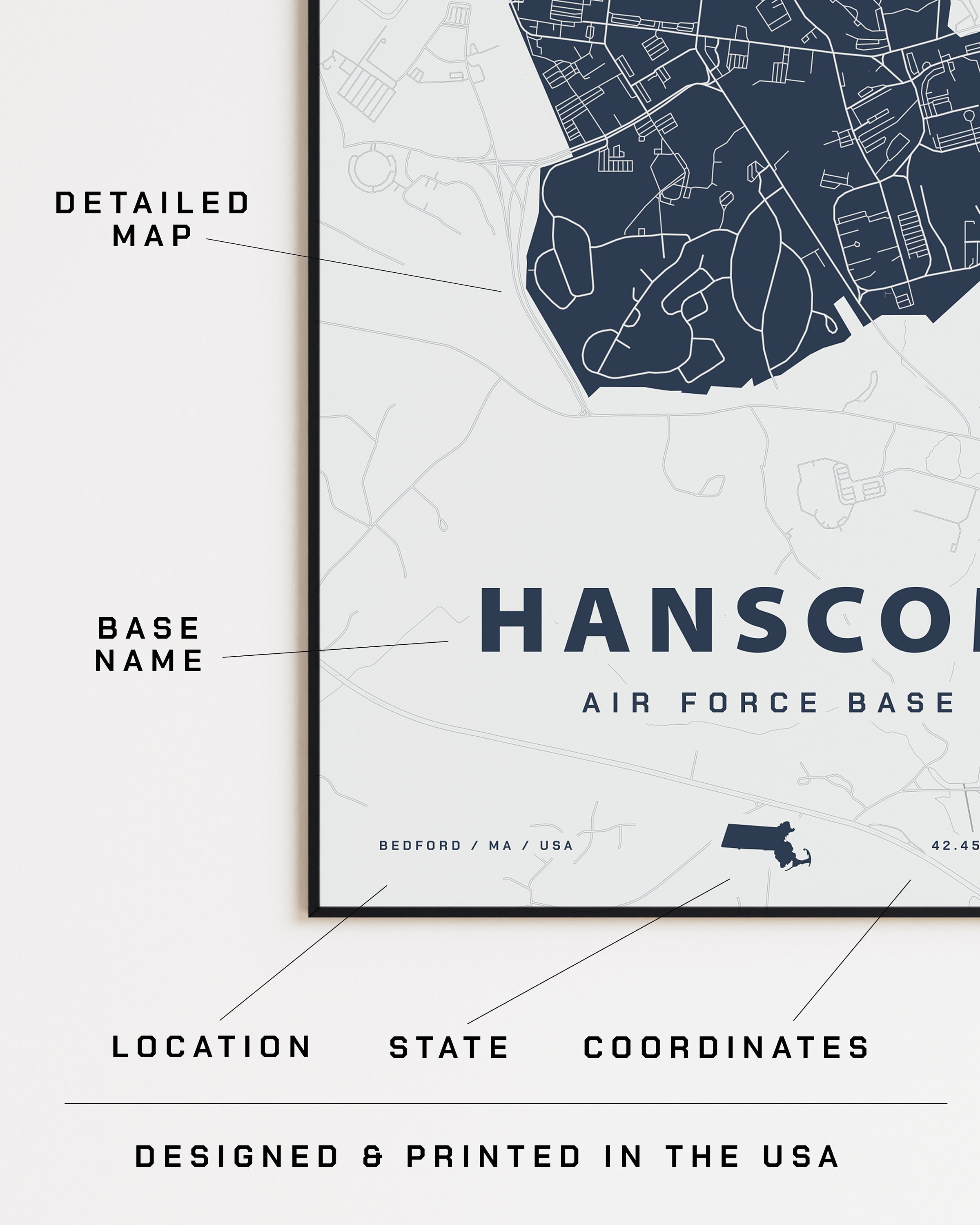 Hanscom Air Force Base Map Print - Etsy