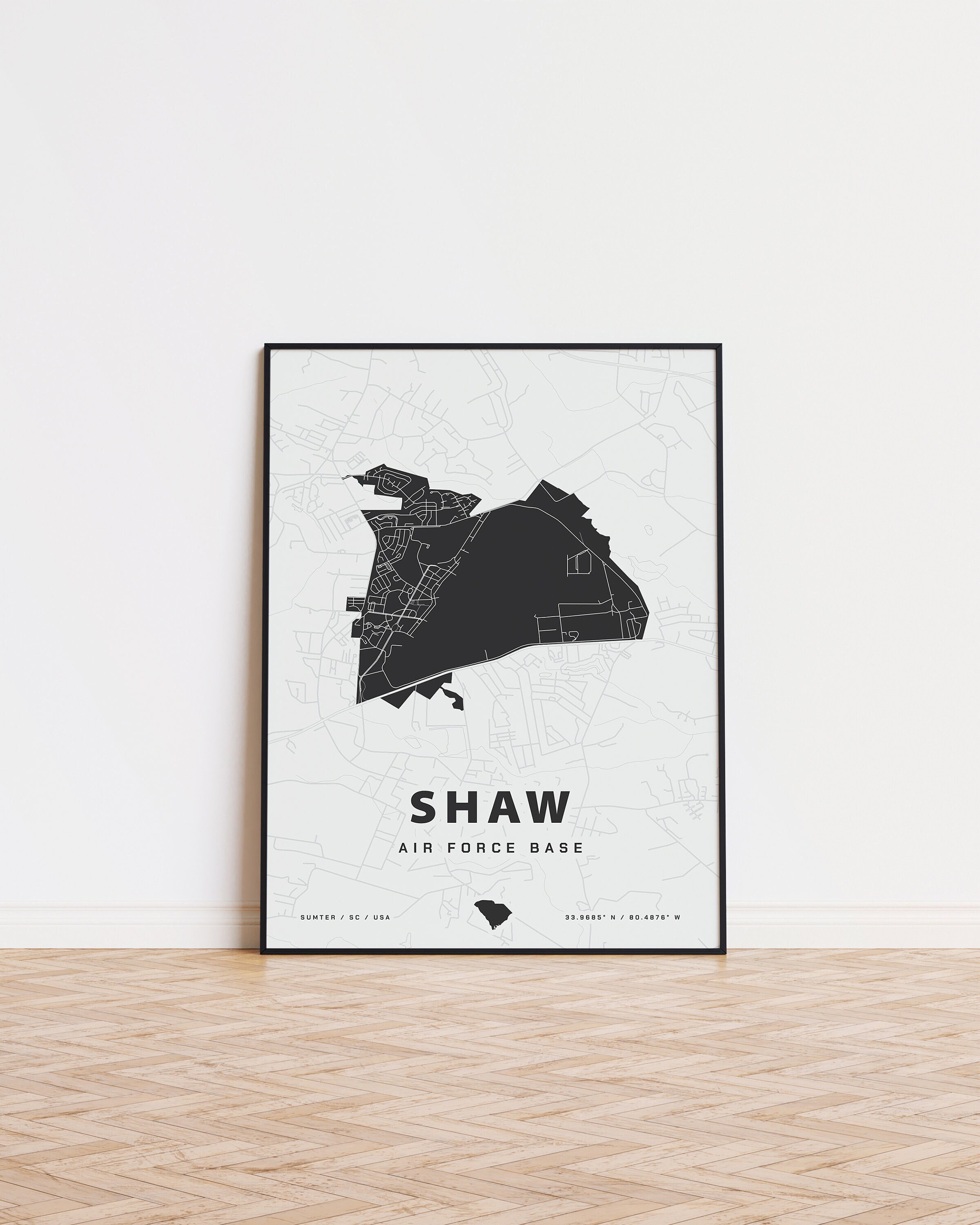 Shaw Air Force Base map print