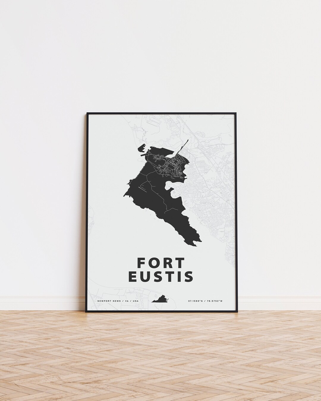 Fort Eustis Map Print U.S. Army Etsy