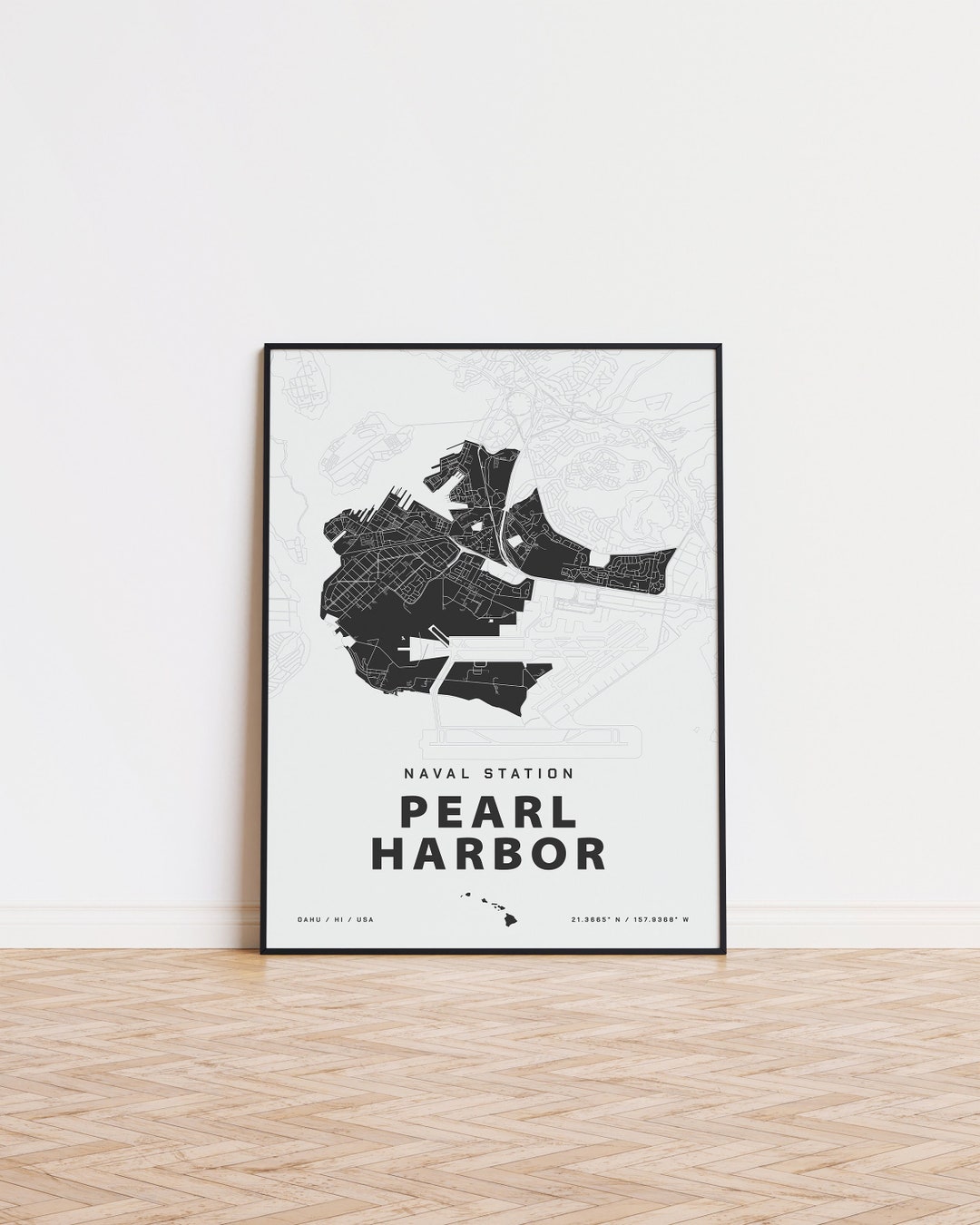 Naval Station Pearl Harbor Map Print - Etsy