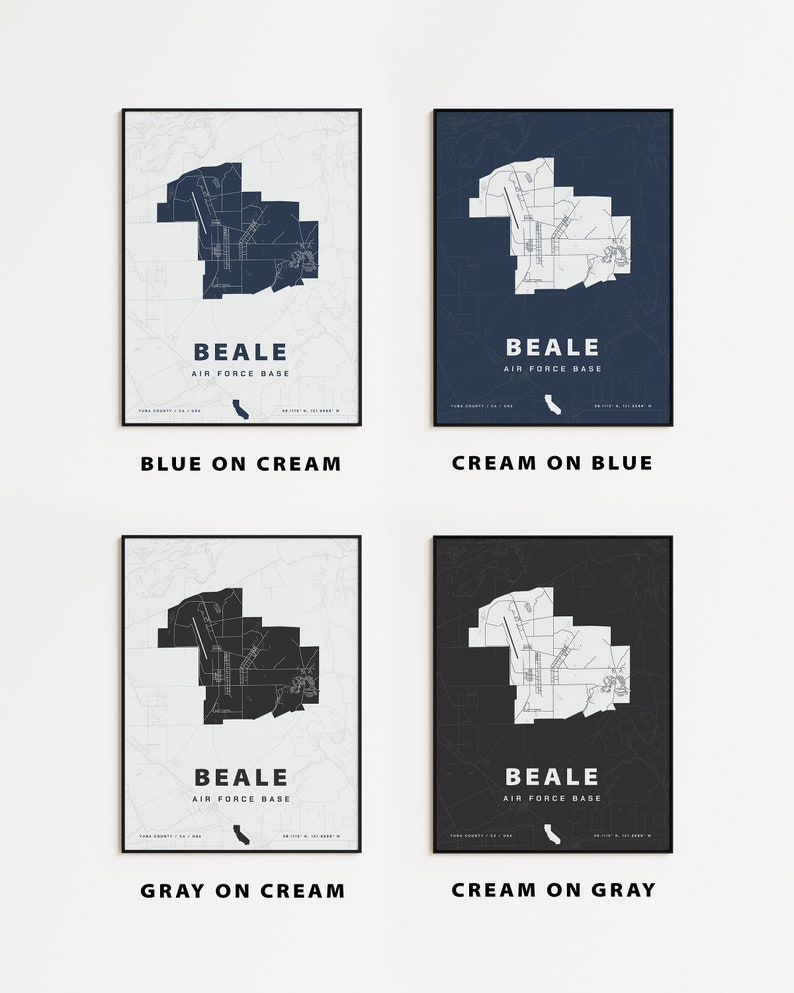 Beale Air Force Base Map Print - Etsy