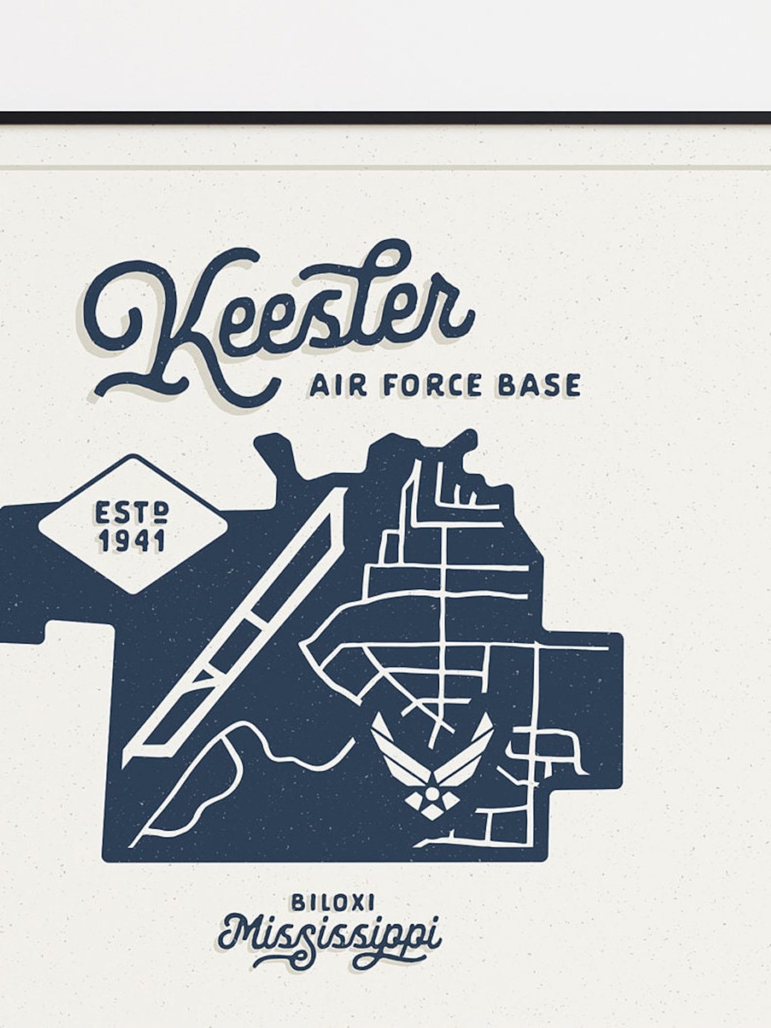 Keesler Air Force Base Map Digital Print Etsy