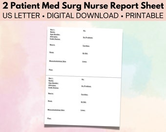 Nursing Report Sheet Med Surg - Etsy