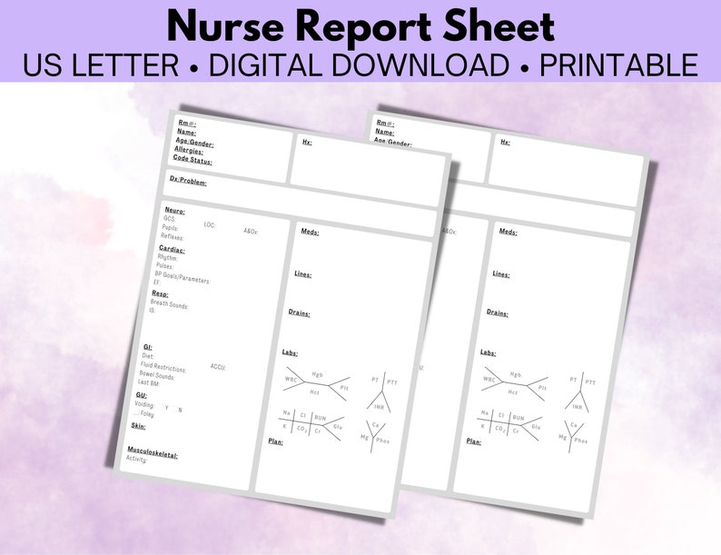printable-nurse-report-sheet-instant-digital-download-letter-etsy-israel