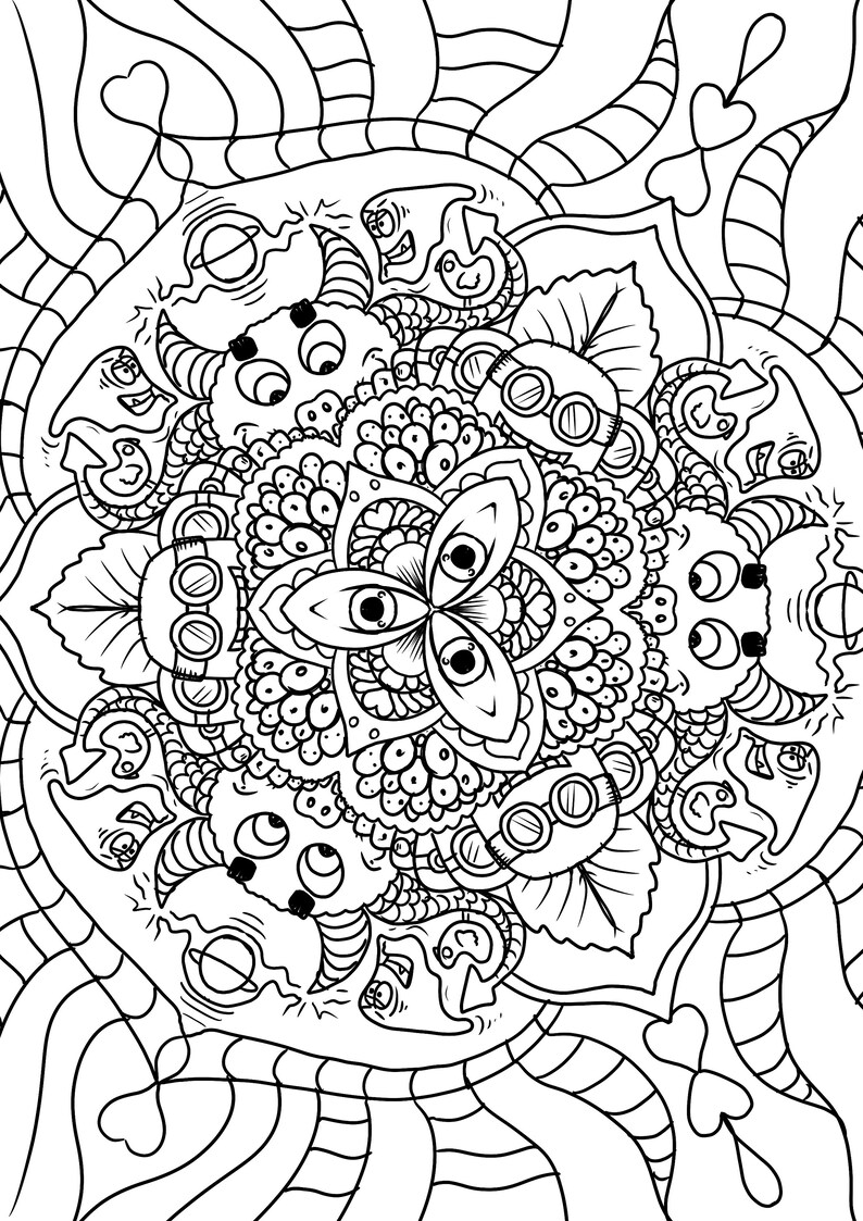 Minions Mandala Fun Coloring Page for All Ages as Seen on Tik - Etsy