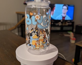 Personalized bluey plastic mug, gift for fans, fun gift