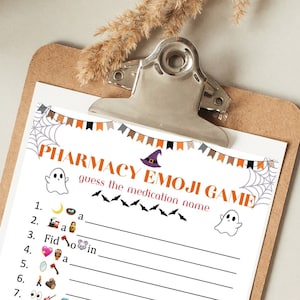 Pharmacy Emoji V, Halloween, Hospital Pharmacy, Pharmacists, Pharmacy Technicians, Puzzle, Emoji Game, Printable, Pharmacy Week, PDF