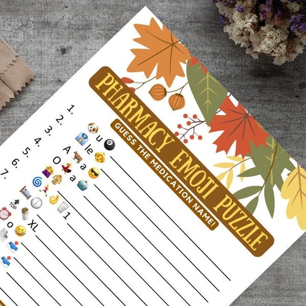 Pharmacy Emoji Game Template Etsy