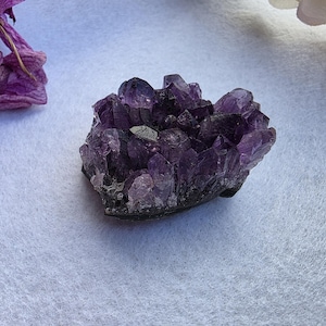 Amethyst Cluster Geode, Genuine Raw Amethyst Druzy Rock Specimen, Meditation Chakra Stone, Crystal Gift for Her or Him, Astrology Decor