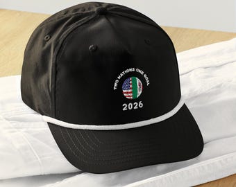 Two Nations One Goal 2026 Hat, USA Mexico Soccer Cap, Football Fan Cap, World Cup 2026 Hat, USA Mexico Pride Cap, Unisex Football Hat Gift