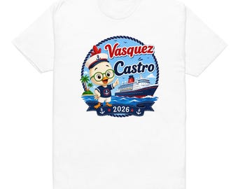 Vasquez Castro Family Cruise 2026 Vacation Shirt, Matching Family Tee, Nautical Travel Gift, Custom Group T-Shirt