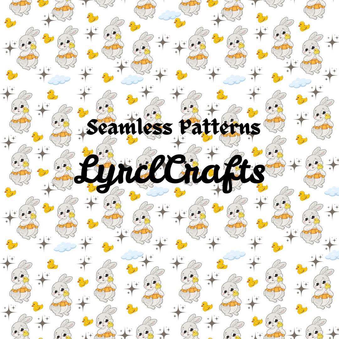 Bunny and Duck Seamless Pattern: Whimsical PNG File (digital Download ...