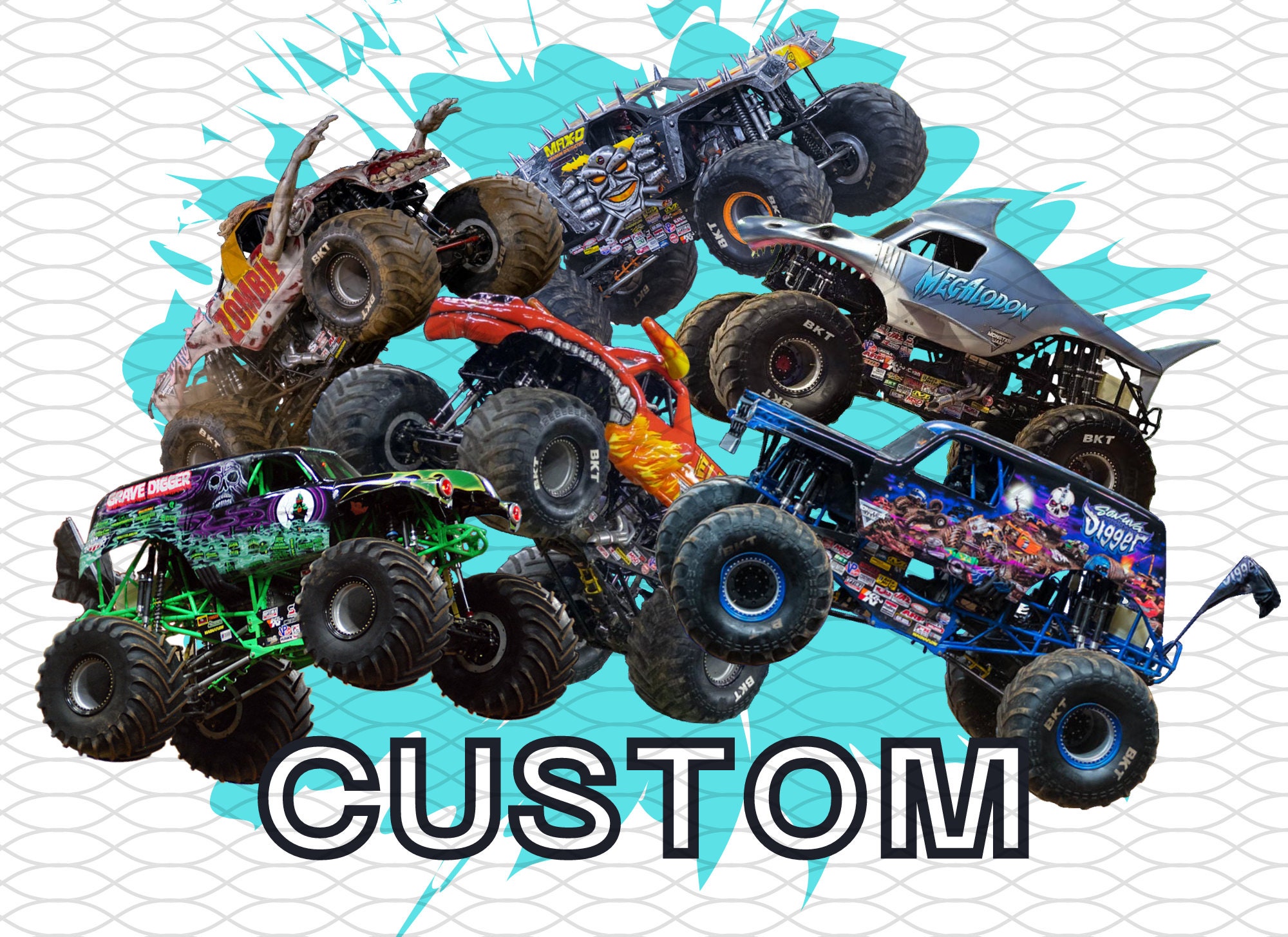 Monster Jam Custom Collage PNG Digital File Trucks Etsy Canada