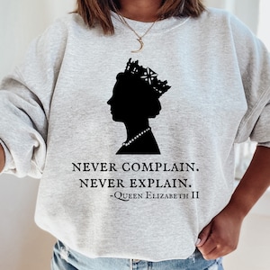 Queen Elizabeth Sweatshirt, Queen Sweatshirt, Queen&#39;s Crown Sweatshirt, Queen Sweatshirt, British Monarch, Feminism