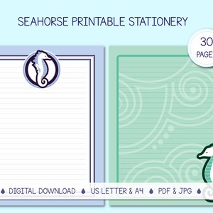 Papelería imprimible / Papel de escritura para descarga instantánea / Papel de notas digital / Forrado, Sin forro / Carta de EE. UU., A4