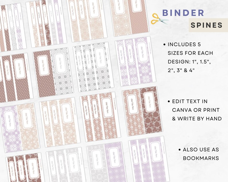Floral Binder Cover Set | Printable, Editable on Canva (PDF Files) - Etsy