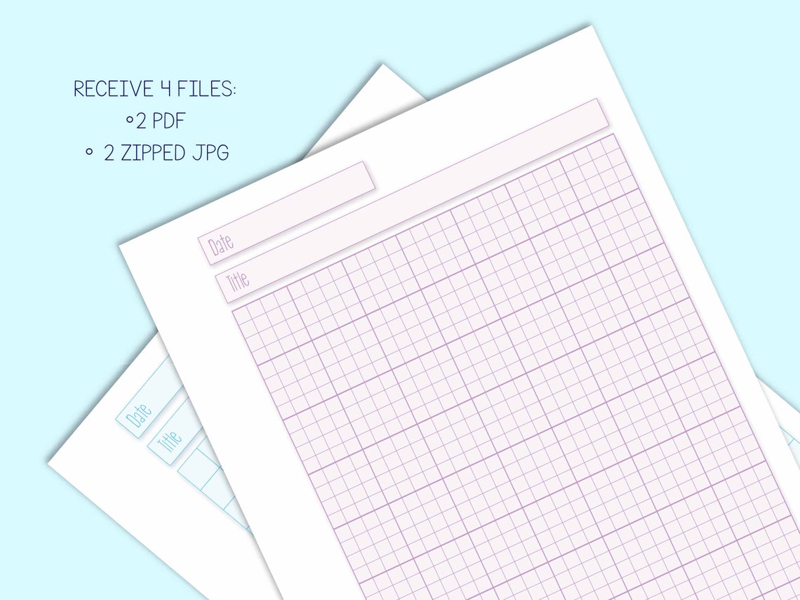 Printable Graph Paper With Margins Grid Paper for Instant Download in