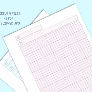 Printable Graph Paper With Margins | Grid Paper for Instant Download in Multiple Colors | 3 Size ...