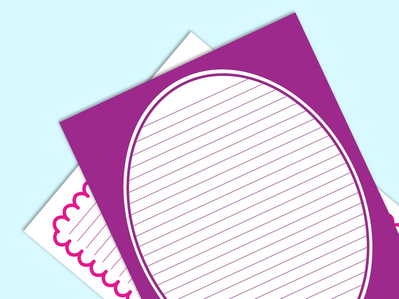 Basic Borders Printable Stationery, Colorway 2 | Writing Paper for ...