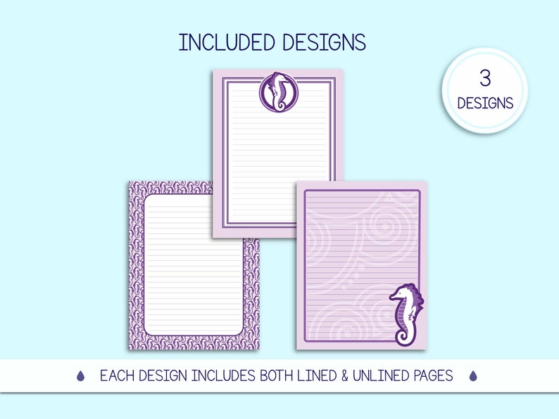 Printable Stationery | Writing Paper for Instant Download | Digital ...