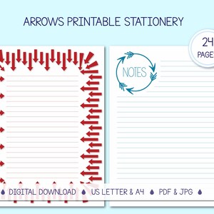 Printable Stationery | Writing Paper for Instant Download | Digital Note Paper | Lined, Unlined | US Letter, A4