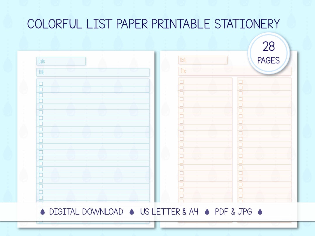 List Printable Stationery With Margins Writing Paper for Etsy