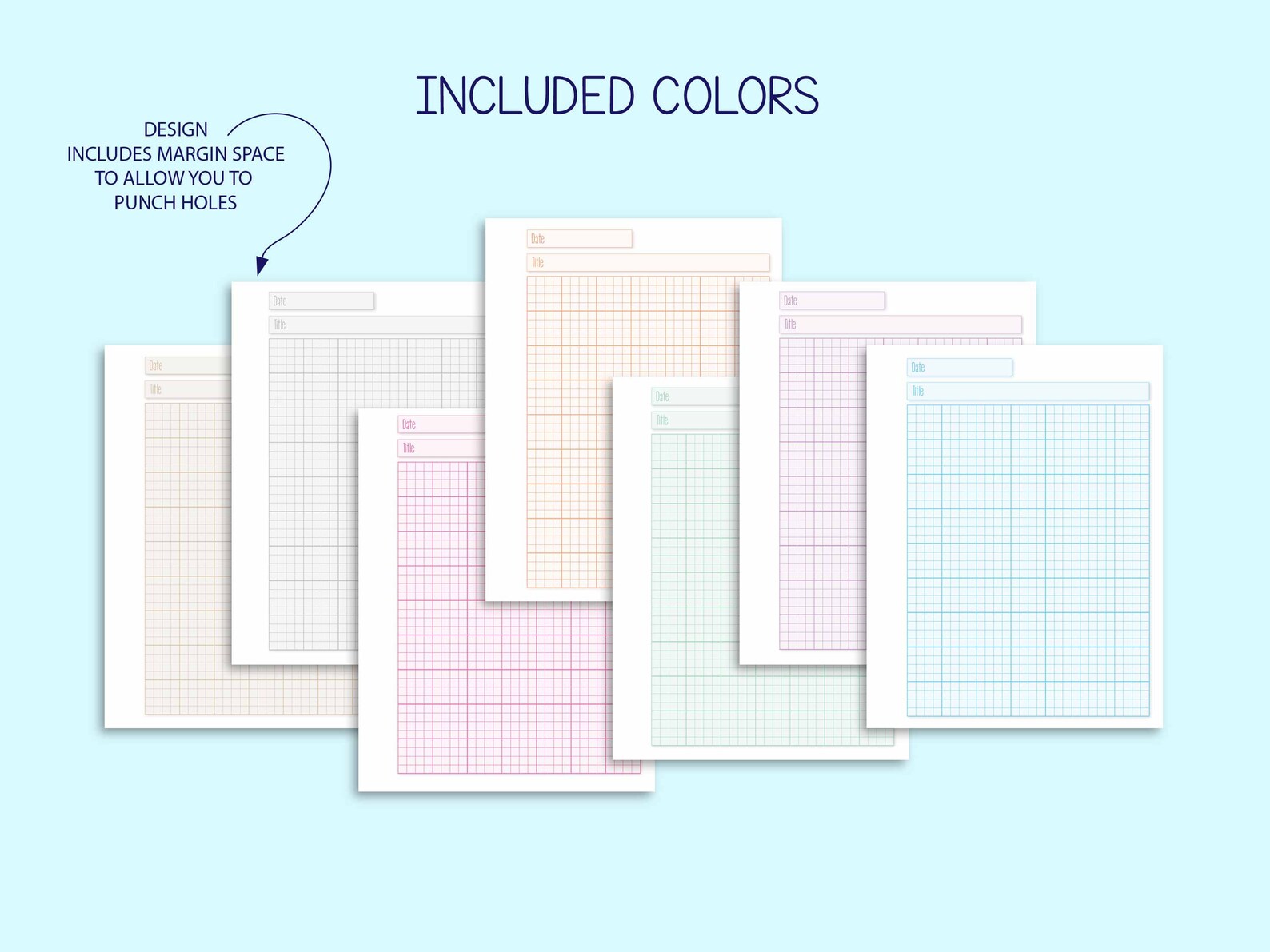 Printable Graph Paper With Margins Grid Paper for Instant Download in