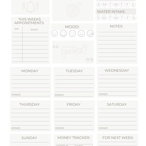 Weekly planner, printable planner, printable, download planner, organized planner,