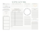 Daily Planner, landscape printable, Digital planner, Downloadable planner