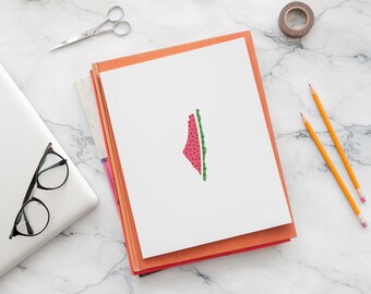 Watermelon Palestine Map Vinyl Decal/Sticker