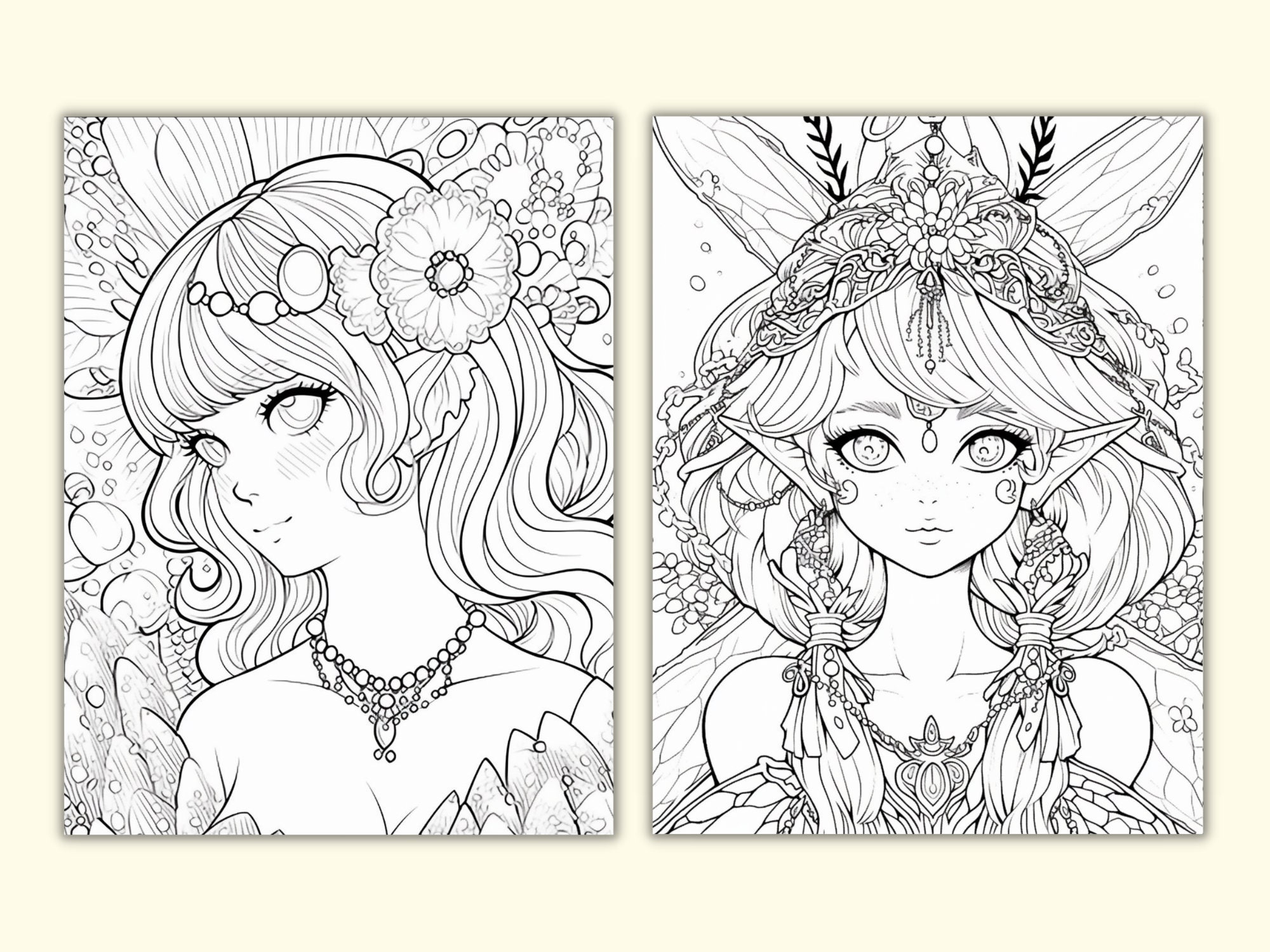 Fairies in Dreamland 30 Instant Download Coloring Pages - Etsy
